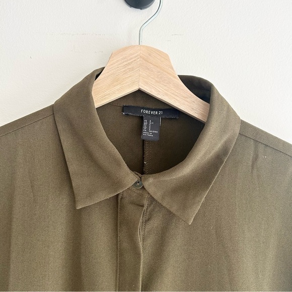 Forever 21 button up khaki dress - Picture 3 of 5